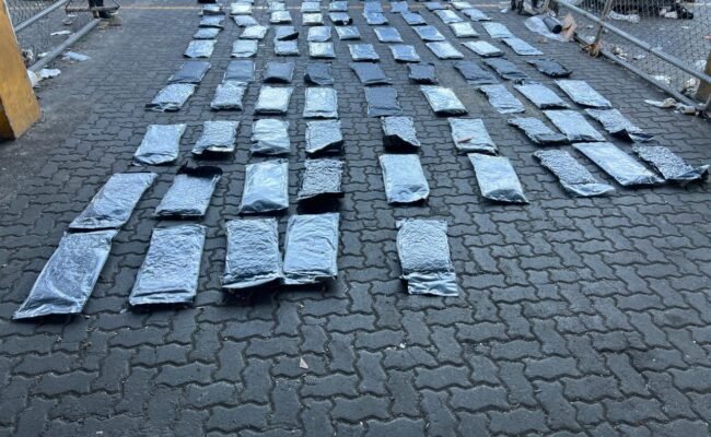 DNCD OCUPA 95 PAQUETES DE MARIHUANA EN PUERTO HAINA