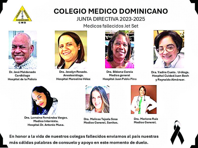 Siete médicos perdieron la vida en tragedia del Jet Set